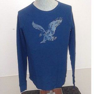 Mens American Eagle Shirt Royal Blue Medium Top